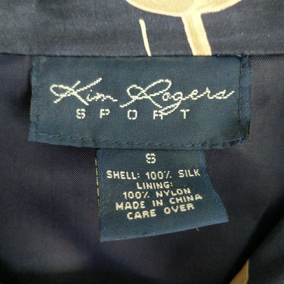 Navy Blue Floral Jacket with Pinstripes - Picture 6 of 6